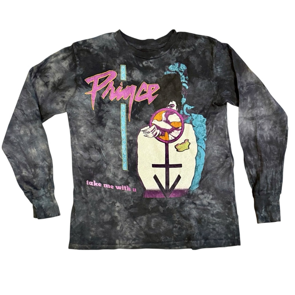 Rowdy Sprout Kids Long Sleeve Prince Tee - Black and White Tie-Dye